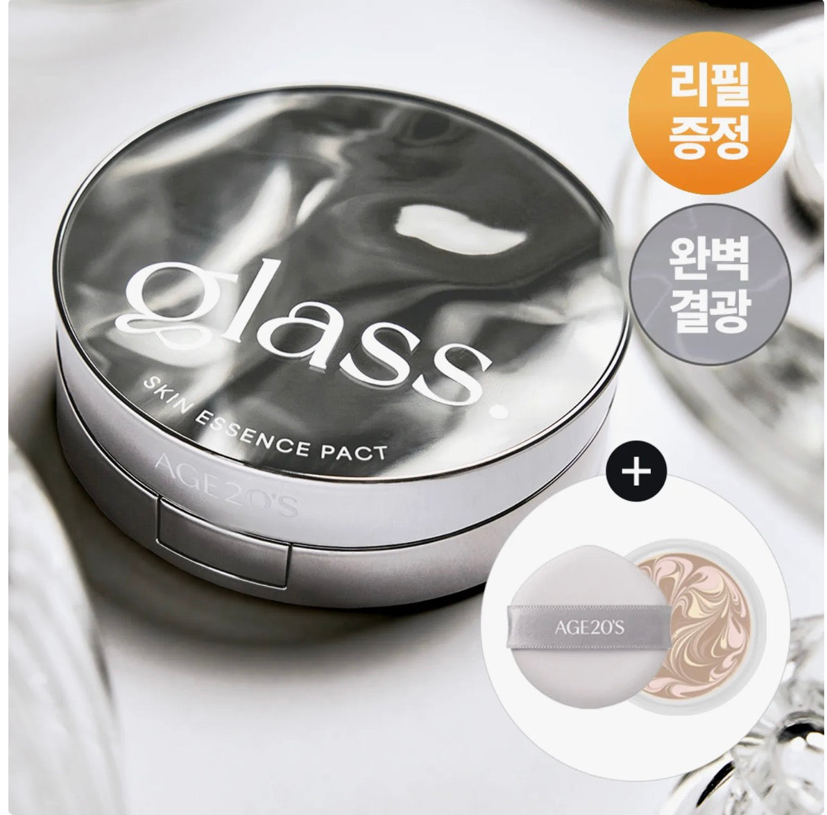 AGE 20’s Glass Skin Essence Pact Perfect Refill Set 12.5g×2