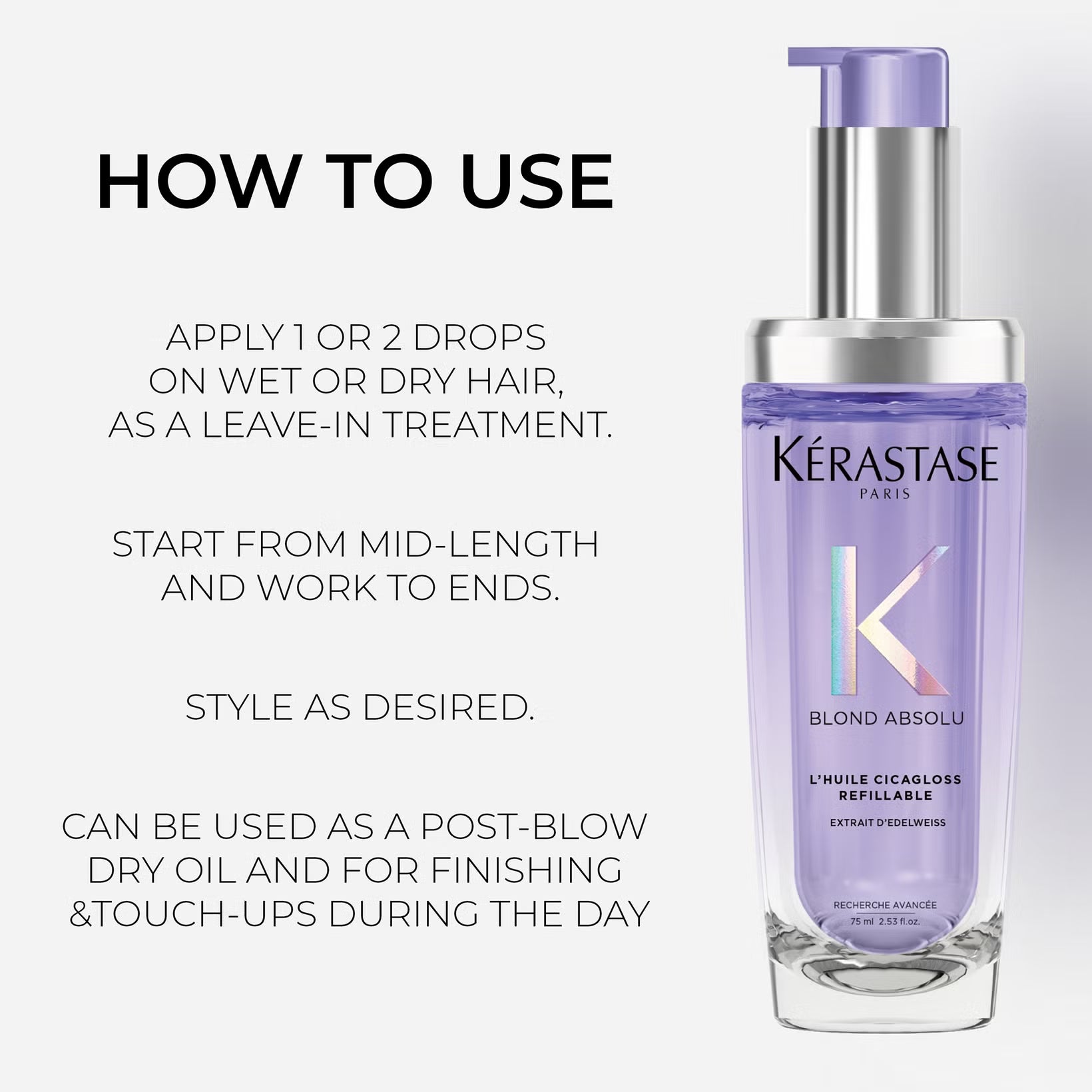 Kérastase Blond Absolu L’Huile Cicagloss Refillable Hair Oil 75ml