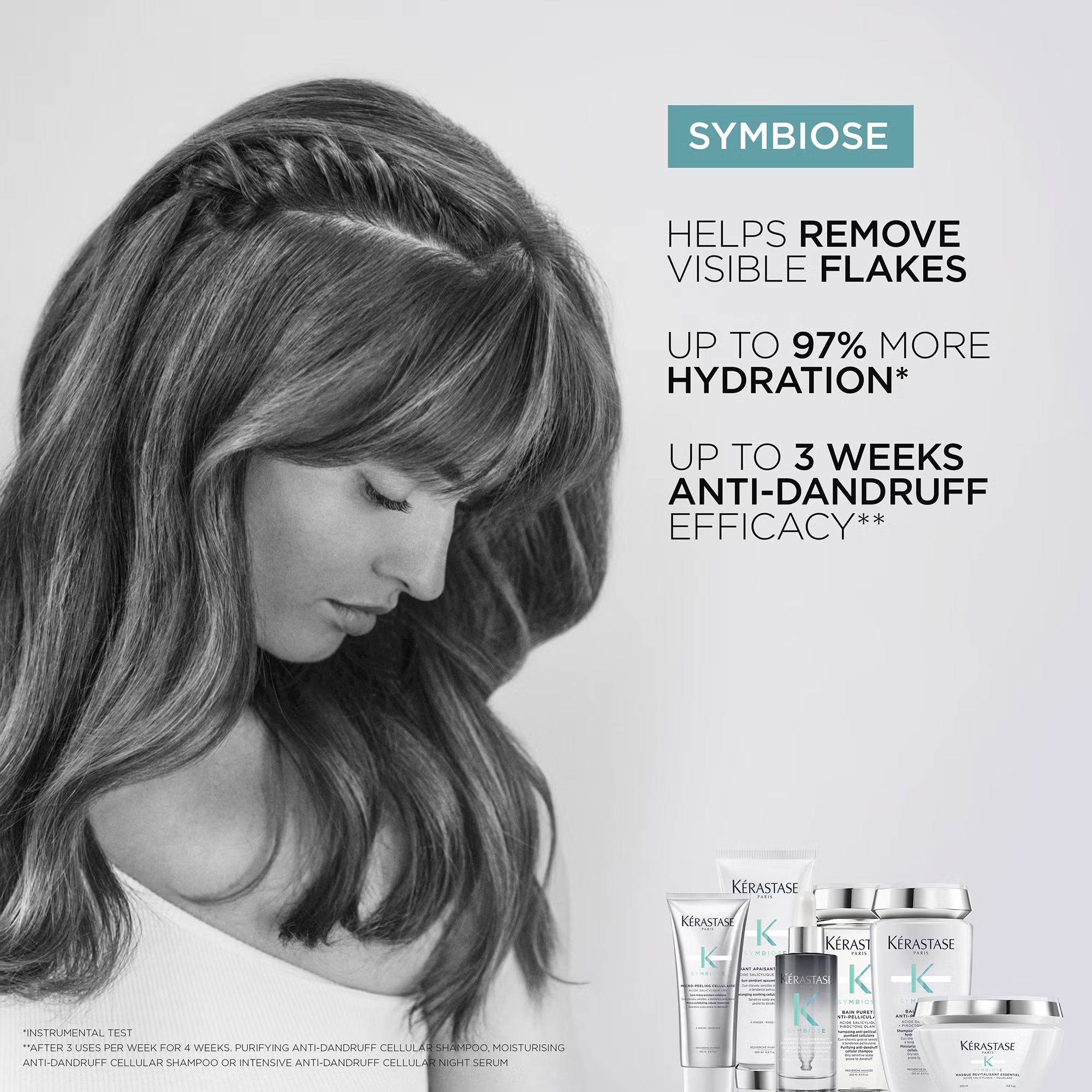 Kérastase Symbiose Moisturising Anti-Dandruff Cellular Shampoo, For Dry Sensitive Scalp, Prone To Dandruff, 250ml