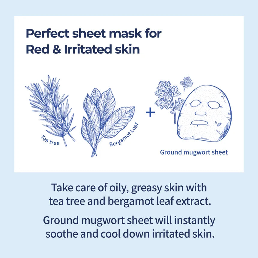Numbuzin No.4 SOS Icy Soothing Sheet Mask – 27ml x 5 sheets | Cooling Relief for Red, Overheated Skin