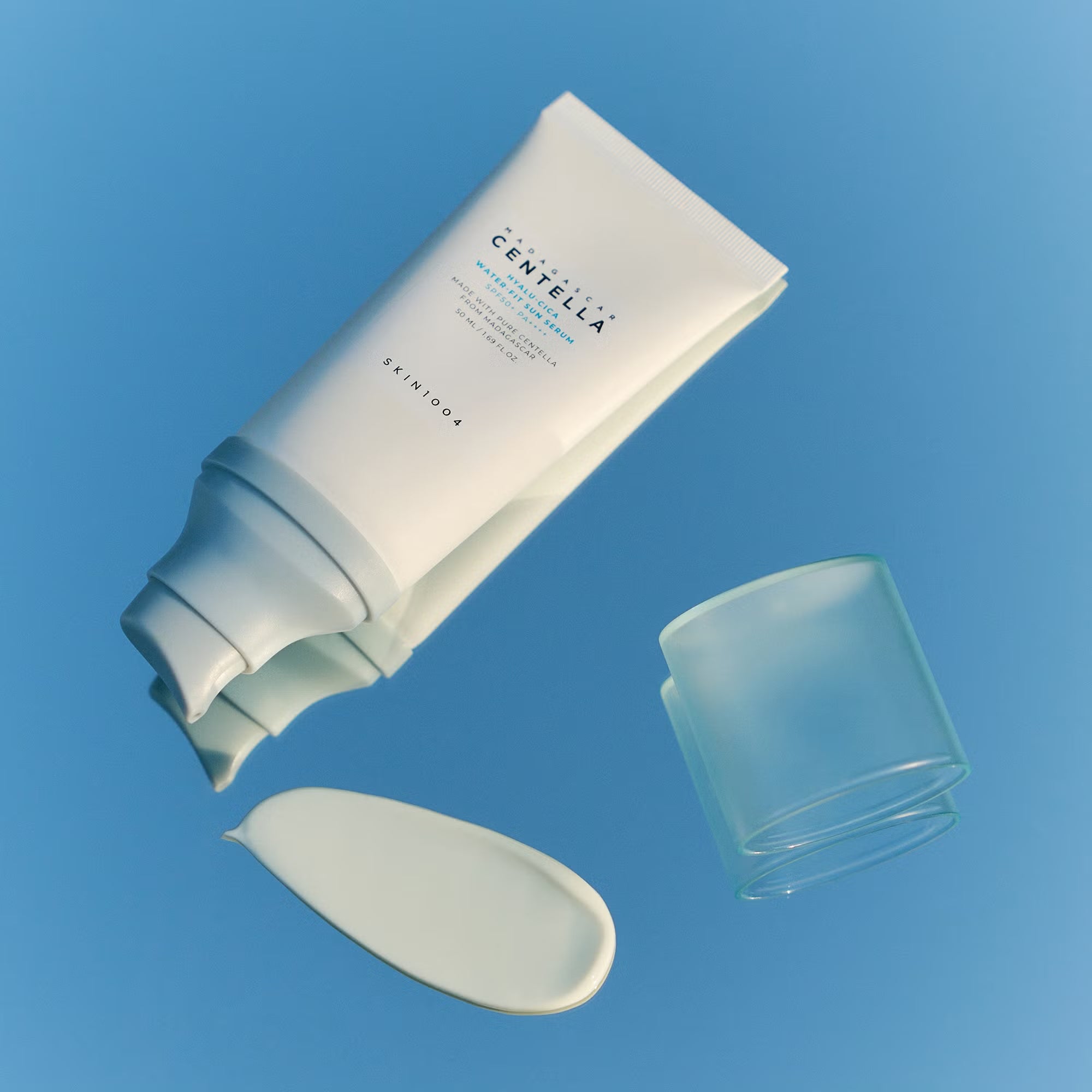 Skin1004 Madagascar Centella Hyalu-Cica Water-Fit Sun Serum is a lightweight SPF50+ 50ml