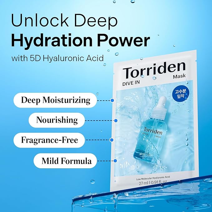 Torriden Dive-In Low Molecule Hyaluronic Acid Mask Sheet 25g×10 sheets