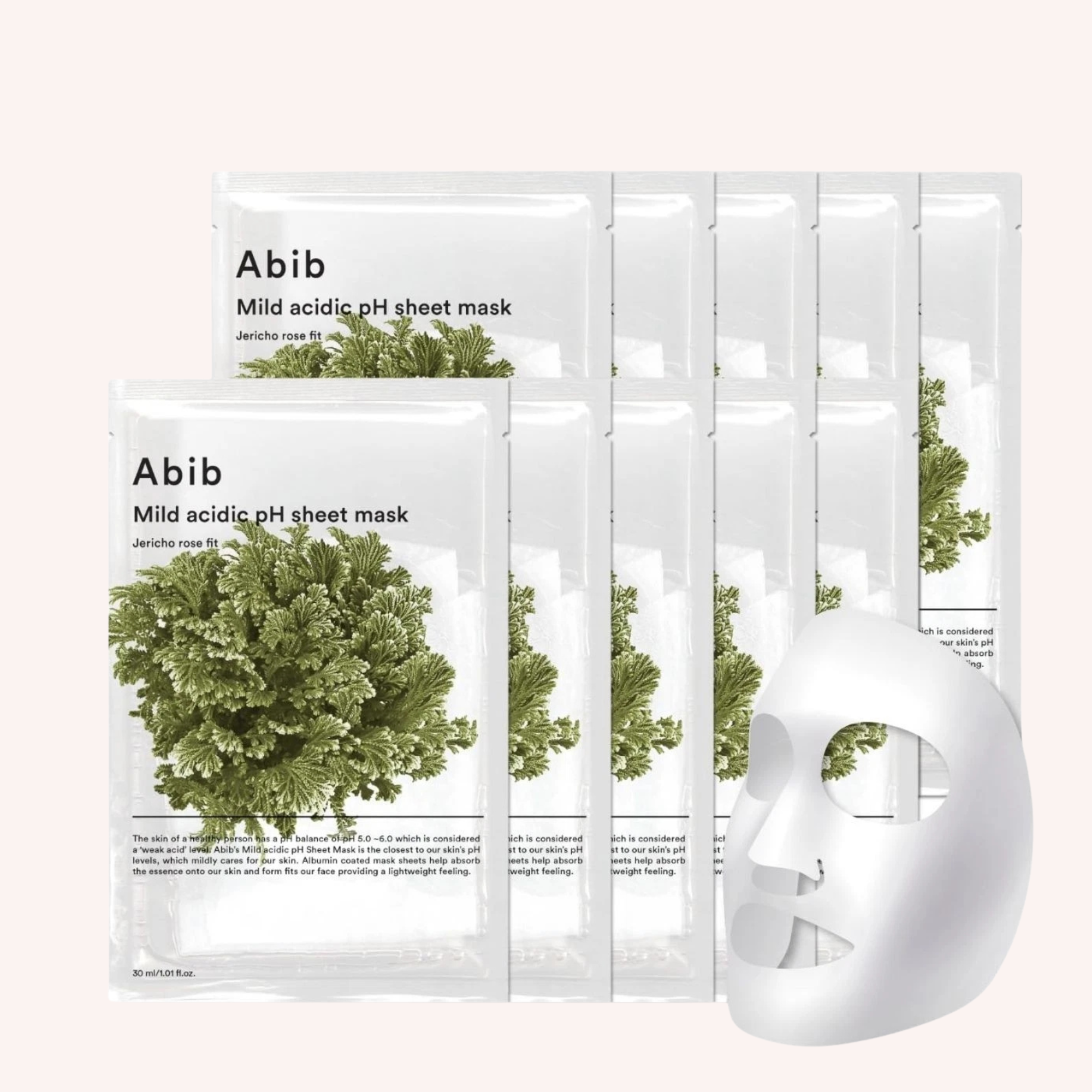 Abib Mild Acidic pH Sheet Mask Jericho Rose Fit – pH-Balanced Hydration & Clarity – 30ml x 10 sheets