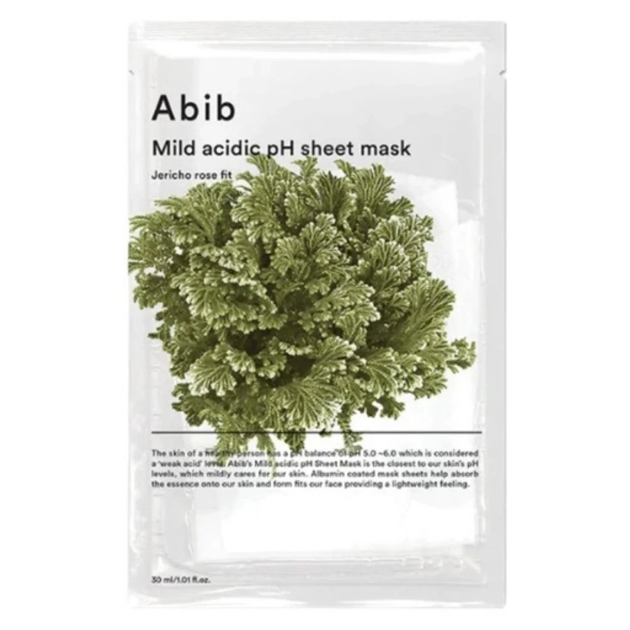 Abib Mild Acidic pH Sheet Mask Jericho Rose Fit – pH-Balanced Hydration & Clarity – 30ml x 10 sheets