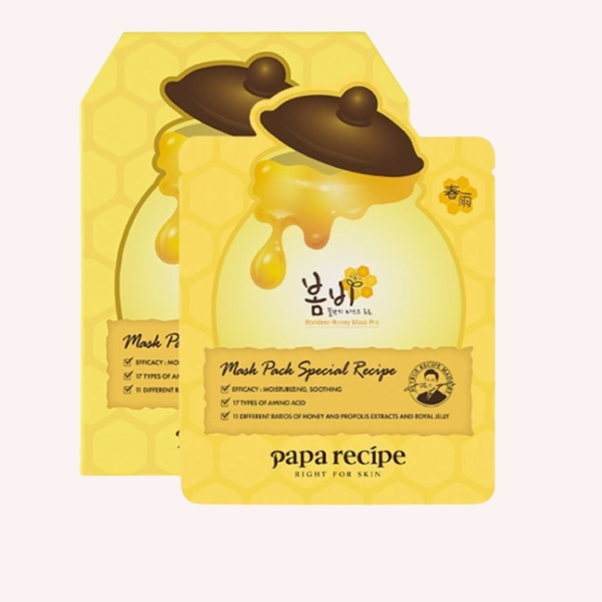 Papa Recipe Bombee Honey Mask Set – 25g x 10pcs | Soothing, Moisturising Sheet Masks with Honey