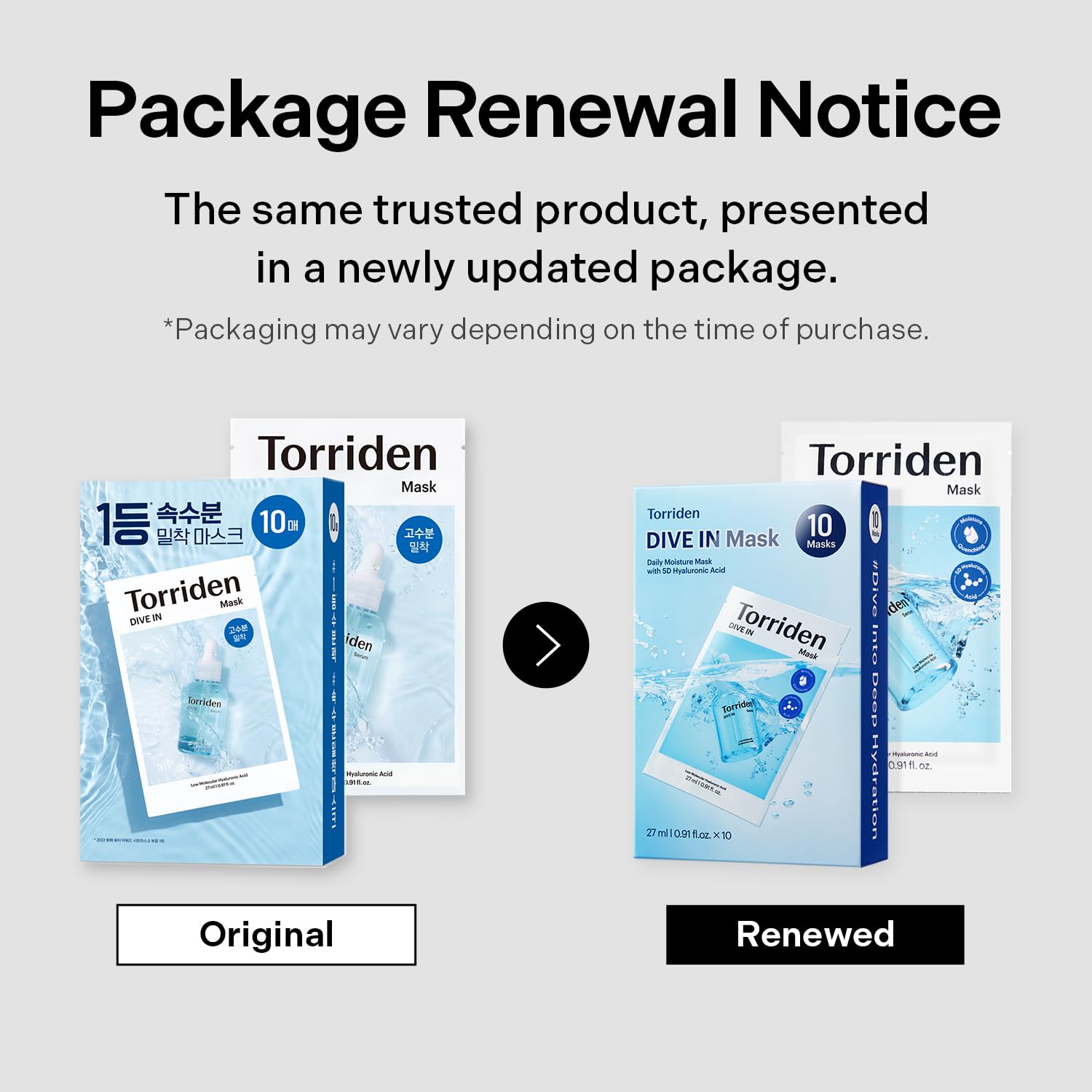 Torriden Dive-In Low Molecule Hyaluronic Acid Mask Sheet 25g×10 sheets