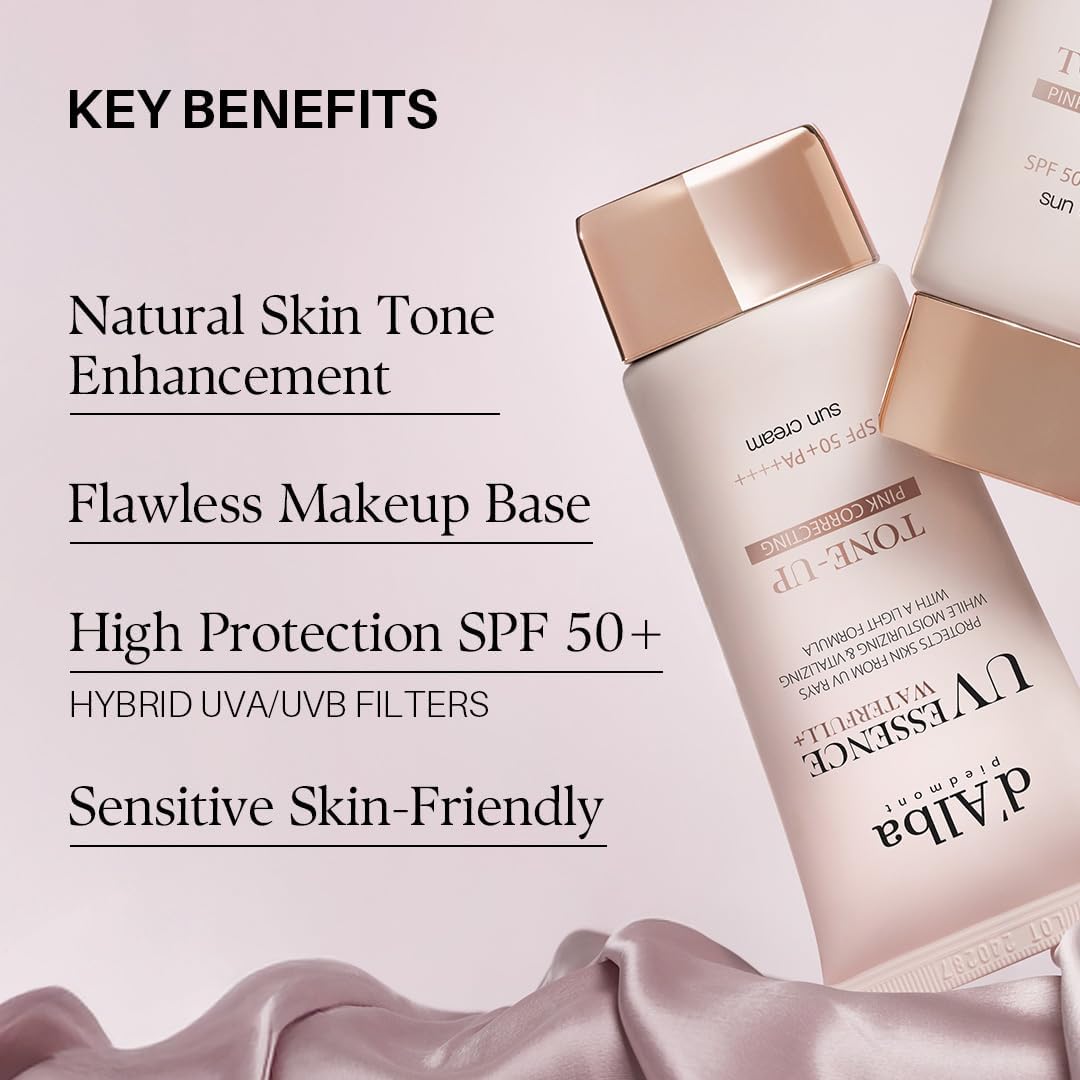 d'Alba UV Essence Waterfull Tone-Up Pink Correcting Sunscreen SPF 50+ 50ml
