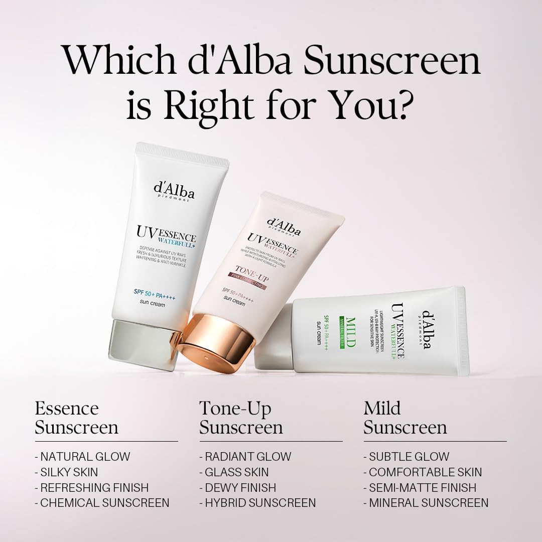 d'Alba UV Essence Waterfull Tone-Up Pink Correcting Sunscreen SPF 50+ 50ml